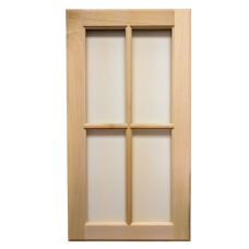 Glass Ready Unfinished Flat Panel 4 Panes Paint Grade Maple