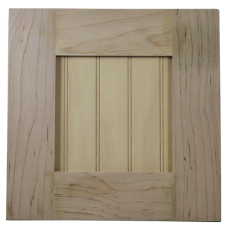 Unfinished Cabinet Door  Shaker with Beaded Panel  Maple