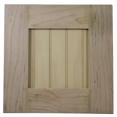 Unfinished Cabinet Door  Shaker with Beaded Panel  Maple