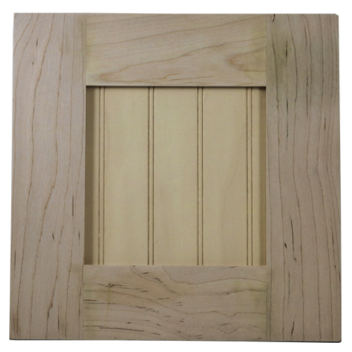 Unfinished Cabinet Door  Shaker with Beaded Panel  Oak