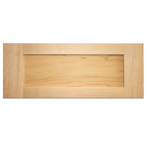 Unfinished Shaker Panel Drawer Front  Maple