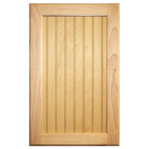 Unfinished Cabinet Door  Flat Beaded Panel Maple